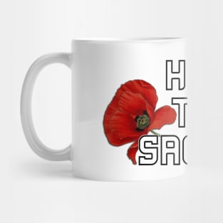 Honor Their Sacrifice Memorial with Red Poppy Flower Back Version (MD23Mrl006b) Mug